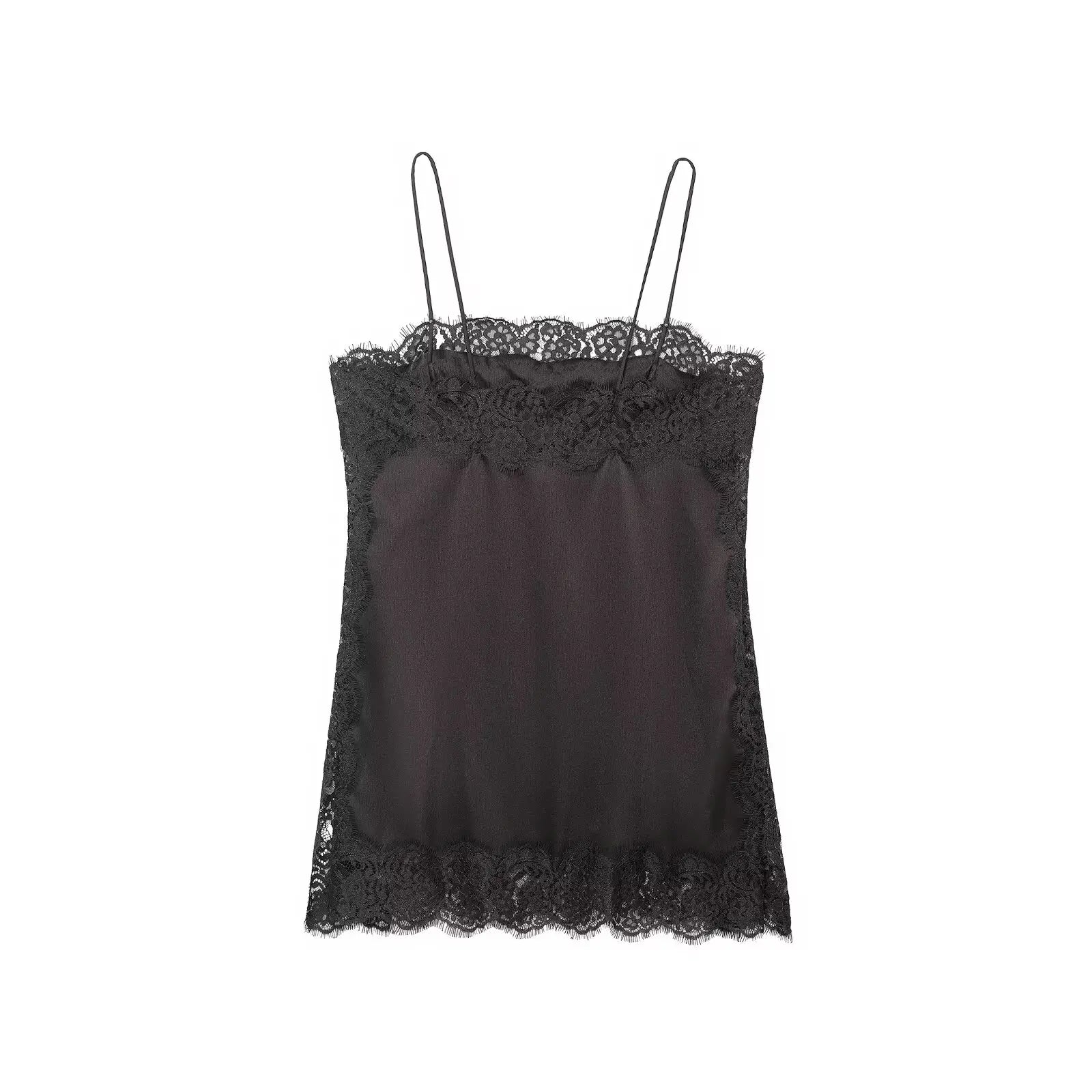 Chemisier à bretelles en satin doux et dentelle sexy Zevity 2026 pour femme, style décontracté, idéal pour les soirées et les clubs (LS9477)