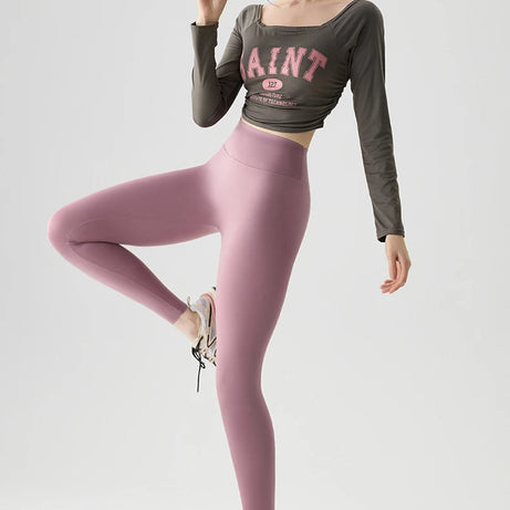 Leggings de sport et de fitness BIVIGAOS Printemps-Été, colorés, sans coutures, effet peau de requin, fins, élastiques et moulants.