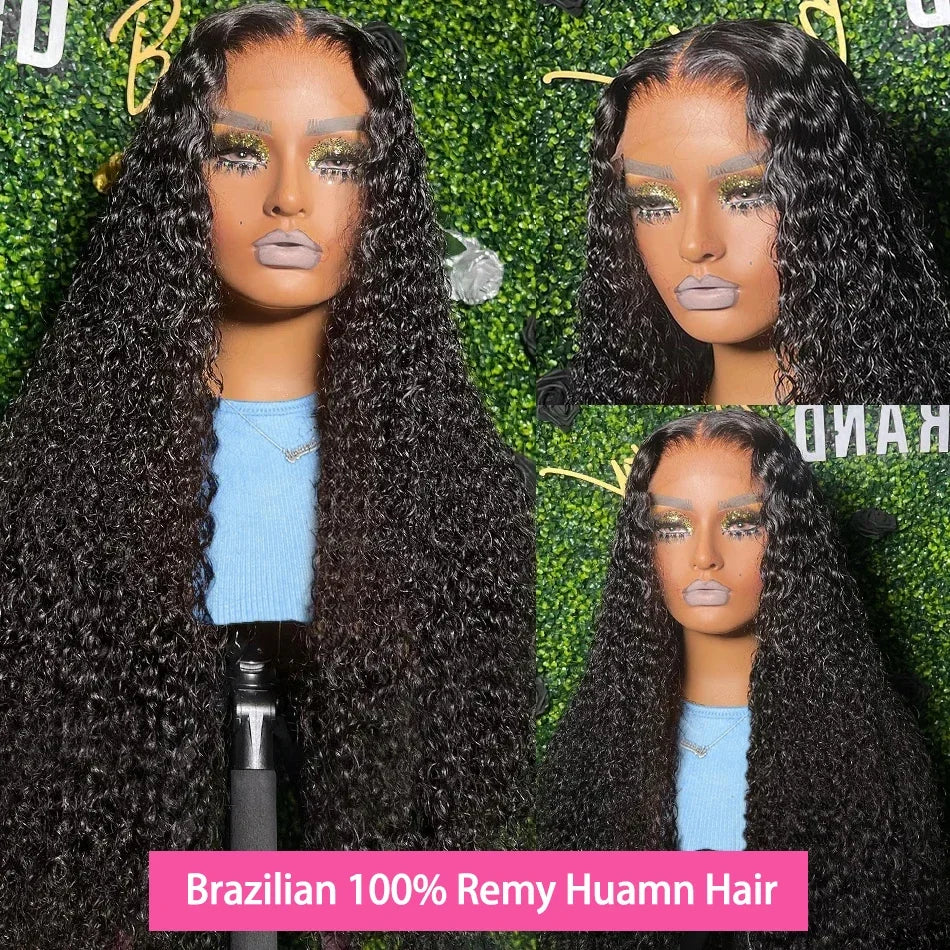 Perruque Lace Frontale HD 13x6, ondulations profondes, densité 250, cheveux humains bouclés 100% pré-épilés, style Water Wave, pour femmes noires brésiliennes