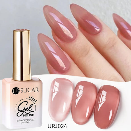 Vernis gel semi-permanent UR SUGAR 15 ml, couleur blanc laiteux translucide, effet gelée, UV, semi-permanent, pour nail art, à dissoudre. Dernière tendance.