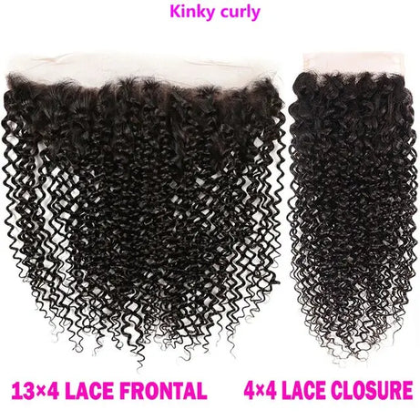 Lace Frontale transparente HD 12A en dentelle 13x4, effet ondulé, fermeture 4x4, cheveux humains brésiliens, effet bouclé crépu et lisse.
