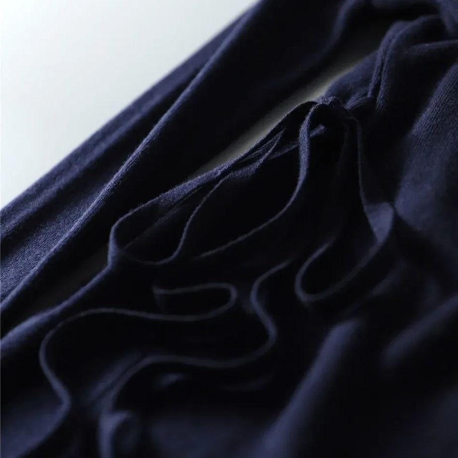 Pull d'automne-hiver pour femme, robe cache-cœur à col V, style coréen, jupe ample et élégante en maille