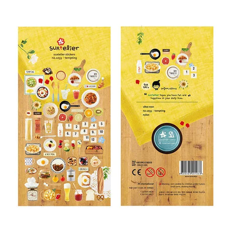 Autocollants Suatelier Foods, scrapbooking esthétique, jolis stickers pour carnets de voyage, décorations coréennes, agendas et fournitures de loisirs créatifs.