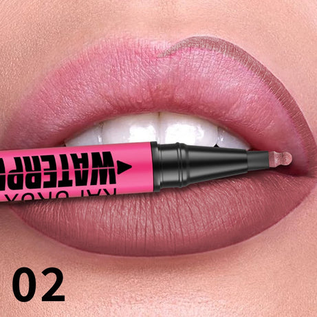 Crayon à lèvres liquide mat 12 couleurs, waterproof, effet repulpant, pour un contour des lèvres naturel et un maquillage contour des lèvres impeccable.