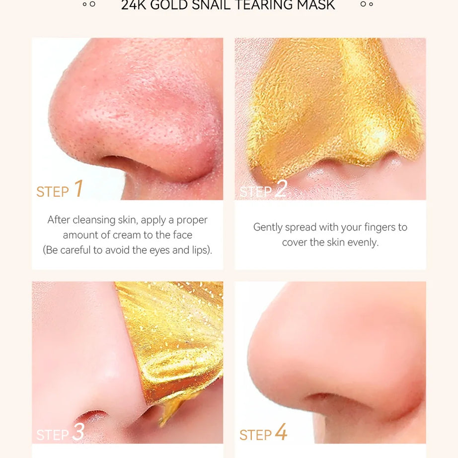 Masque visage exfoliant à l'or 24 carats LAIKOU Sakura : anti-rides, blanchissant, éliminateur de points noirs, masque à déchirer, produits de soin de la peau