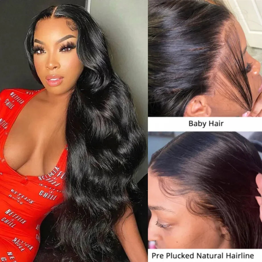 Perruque Lace Frontale Transparente HD 13x6, ondulée, en cheveux humains Remy, densité 250, 30 à 40 pouces, pour femmes noires