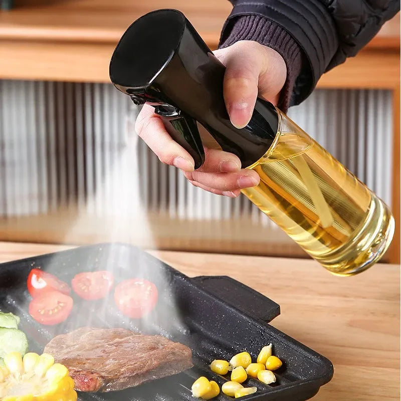 Flacon pulvérisateur d'huile de 200/300/500 ml pour barbecue et cuisson à l'huile d'olive, flacon en plastique, flacon vide pour vinaigre ou pinceau à huile