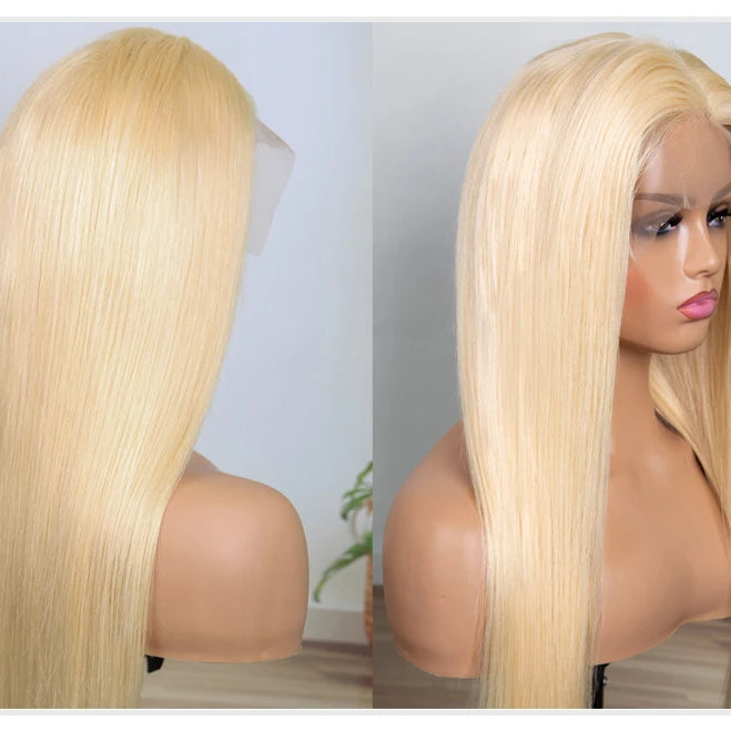 13x4 13x6 360 HD Transparent 613 Honey Blonde Color Lace Front Human Hair Wigs for Women Raw Brazilian Straight Lace Frontal Wig
