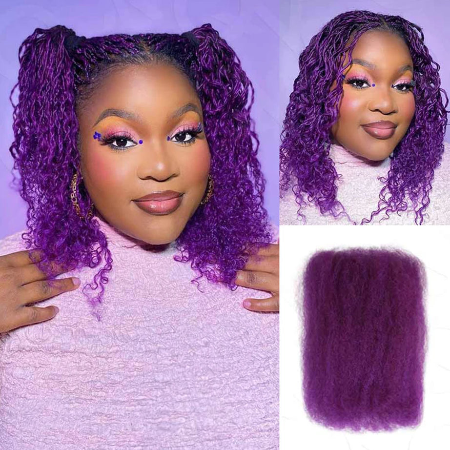 Cheveux Black Pearl Top QVR péruviens crépus bouclés mini twist 50 g/pièce, cheveux humains crépus afro en vrac pour tresses, 100 % cheveux Remy.