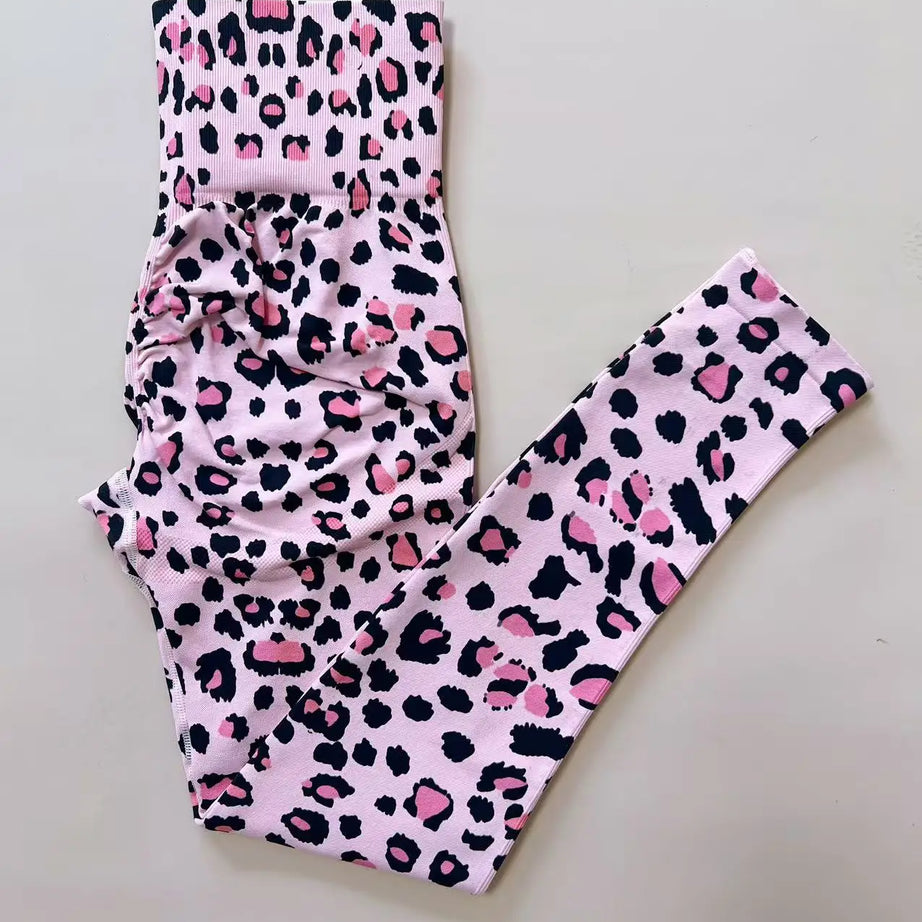 Leggings de gym léopard pour femmes, effet push-up fessier, leggings de sport, pantalon de yoga, collants de fitness et de sport en extérieur