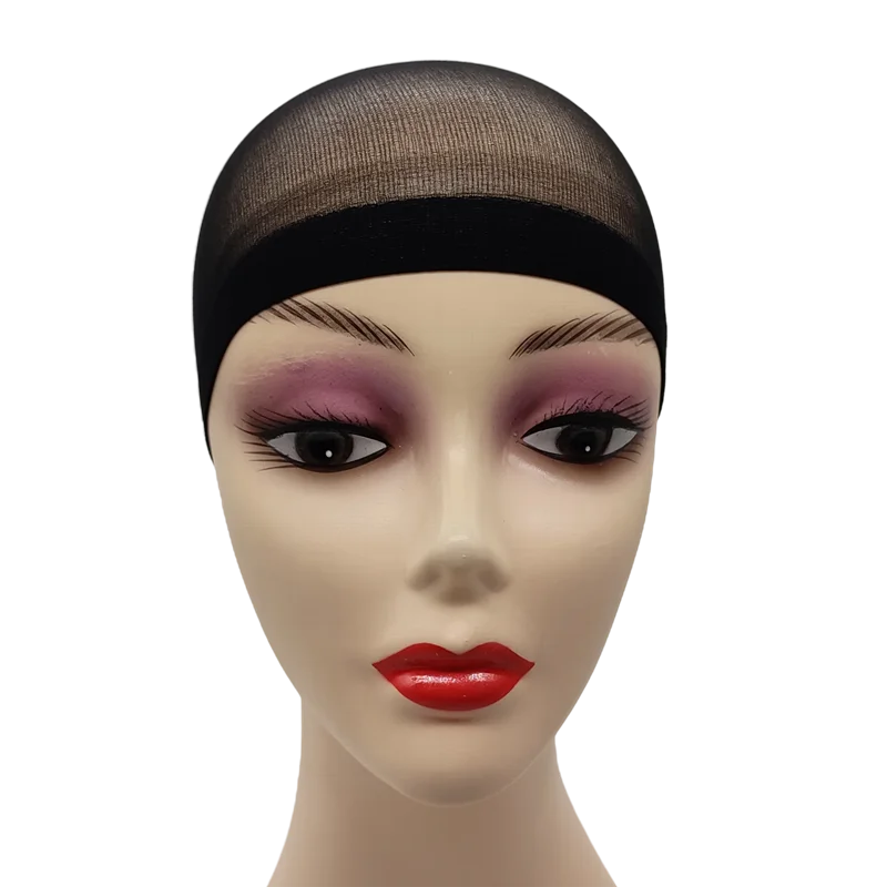 2 unidades/bolsa Gorro de peluca de media superior Red para pelucas de cabello tejido Redes para pelucas de cabello negro Marrón Gorro de peluca de malla elástica para hacer pelucas