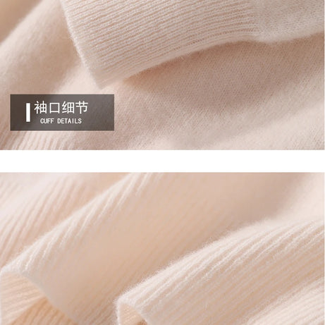 Pull 100 % laine mérinos pour femme, grande taille jusqu'à 5XL, col demi-lune, maille ample, manches longues, finitions cachemire.