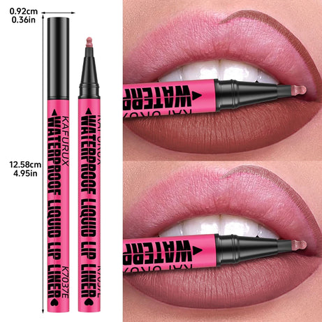 Crayon à lèvres liquide mat 12 couleurs, waterproof, effet repulpant, pour un contour des lèvres naturel et un maquillage contour des lèvres impeccable.