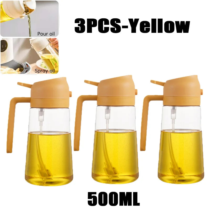 Flacon pulvérisateur d'huile de 200/300/500 ml pour barbecue et cuisson à l'huile d'olive, flacon en plastique, flacon vide pour vinaigre ou pinceau à huile