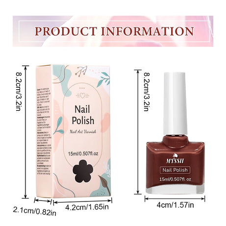 15ml Water-Based Nail Polish 40 Colors Long Lasting Quick Drying No Need of Lamp to Cure Nail Supplies Vernis for Nails Manicure