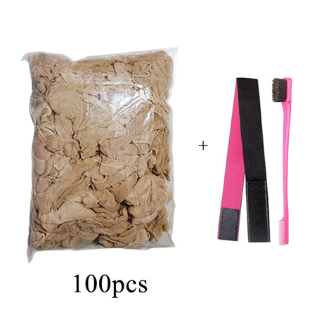 Bonnets de perruque HD en gros, transparents et de haute qualité, en nylon extensible avec dentelle frontale, pour femmes et hommes, châtain clair.