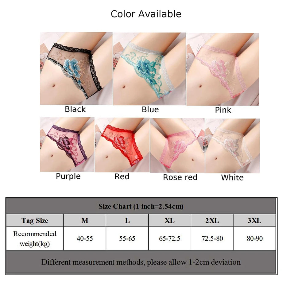 Culottes en dentelle M-3XL, culottes en nylon rose, violet, rouge, rose fuchsia, transparentes, noires et blanches, nouvelles et élégantes