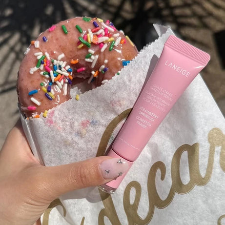 Baume à lèvres hydratant effet donut, gloss miroir, rouge à lèvres parfum fraise framboise chocolat, huile à lèvres transparente, maquillage