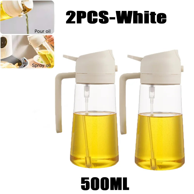 Flacon pulvérisateur d'huile de 200/300/500 ml pour barbecue et cuisson à l'huile d'olive, flacon en plastique, flacon vide pour vinaigre ou pinceau à huile