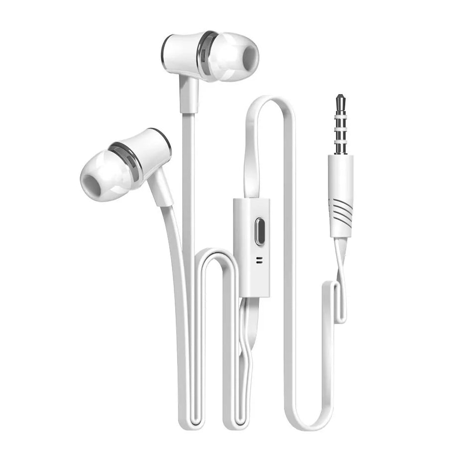 Écouteurs filaires Extra Bass avec microphone et prise jack 3,5 mm, style Noodles, pour Samsung
