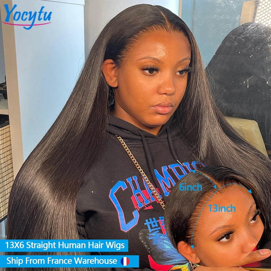 Perruque Lace Front 28/30 pouces en cheveux humains YOCYTU HD, perruque Lace Front 13x6 en cheveux humains péruviens, livraison en 3 jours en France