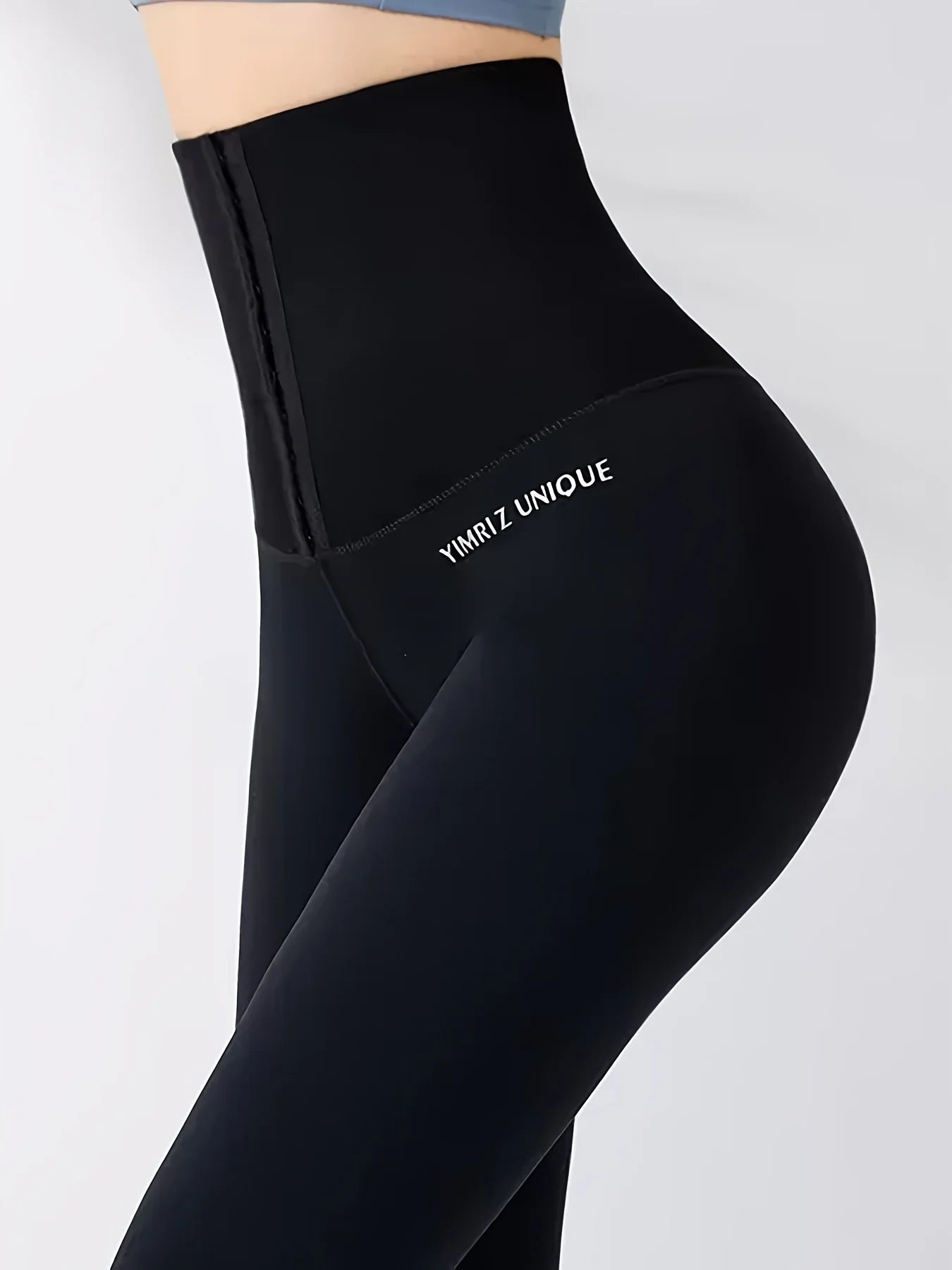 Leggings de cintura alta para mujer con control de abdomen, cierre de botones, efecto levantamiento de glúteos, elásticos, para yoga y entrenamiento.