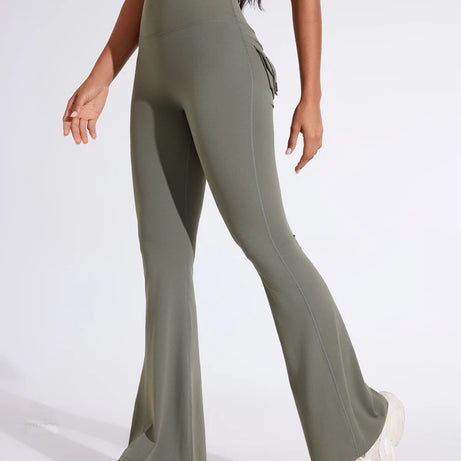 Pantalon de yoga taille haute à poches pour femme DIAS FIT JOY, effet push-up, séchage rapide, idéal pour la course, le sport et la salle de gym.