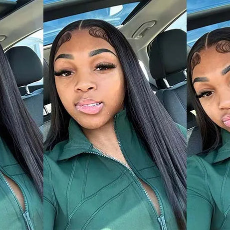 Perruque 5x5 sans colle, cheveux humains, prête à porter, dentelle prédécoupée, perruque lisse à lace front pour femmes