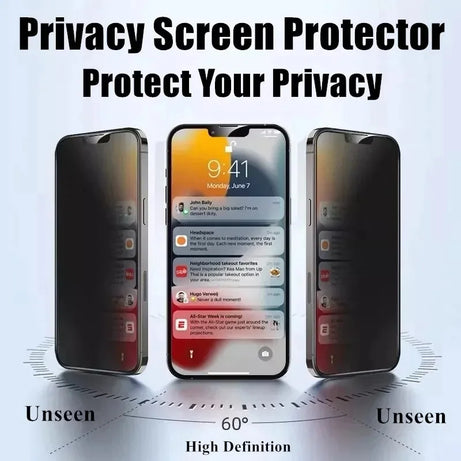 Protection d'écran en verre trempé (1 à 3 pièces) pour Vivo Y01, Y21, Y33, Y55, Y70, Y11S, Y20S, Y21S, X21S, Y93S, Y21G, Z5, Y20A et Y21A (anti-espionnage)