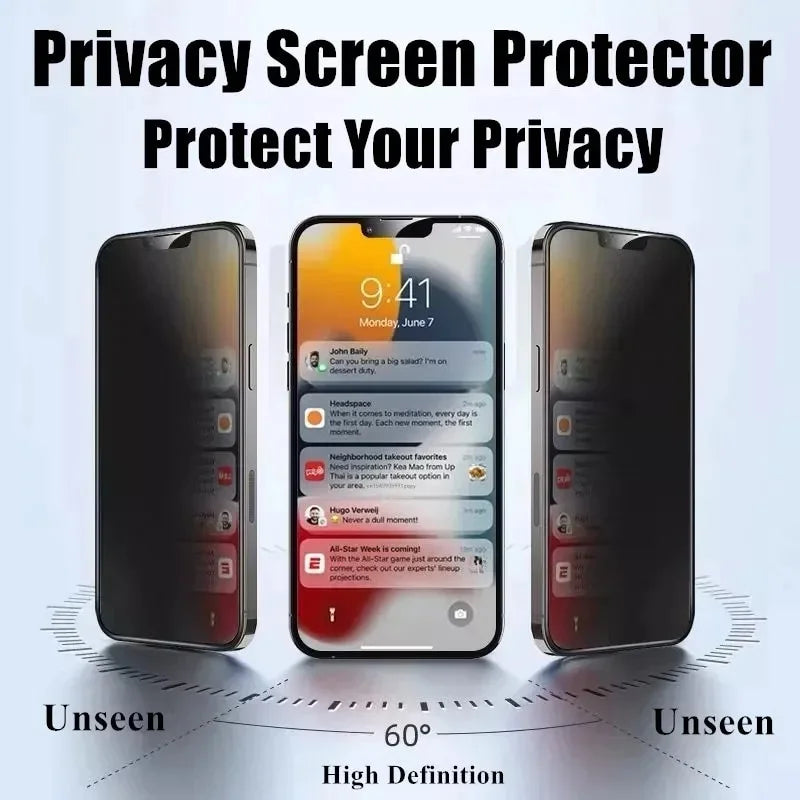 Protection d'écran en verre trempé (1 à 3 pièces) pour Vivo Y01, Y21, Y33, Y55, Y70, Y11S, Y20S, Y21S, X21S, Y93S, Y21G, Z5, Y20A et Y21A (anti-espionnage)