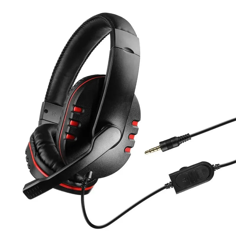 Auriculares con cable de 3,5 mm para juegos, música, PS4, PlayStation 4, PC, chat, ordenador, con micrófono.