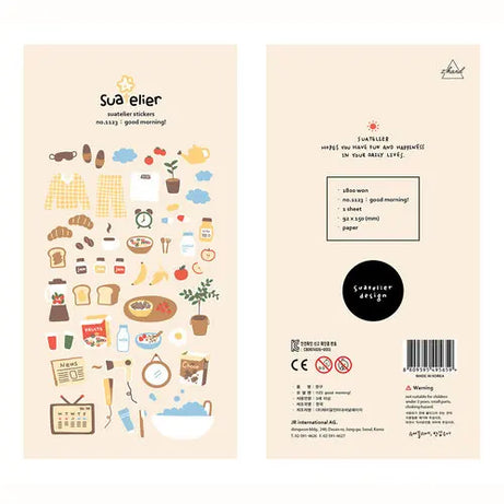 Autocollants Suatelier Foods, scrapbooking esthétique, jolis stickers pour carnets de voyage, décorations coréennes, agendas et fournitures de loisirs créatifs.