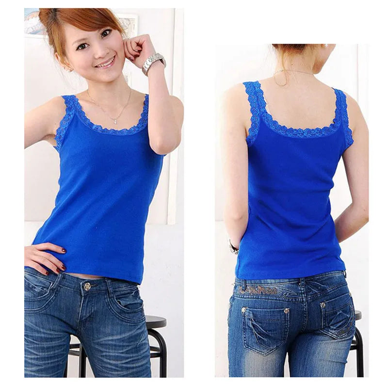 Débardeur d'été noir sans manches pour femme, avec haut en dentelle et intérieur rouge, style camisole en dentelle, sous-vêtements amples, vêtements pour femmes, gilet