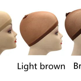 2 unidades/bolsa Gorro de peluca de media superior Red para pelucas de cabello tejido Redes para pelucas de cabello negro Marrón Gorro de peluca de malla elástica para hacer pelucas