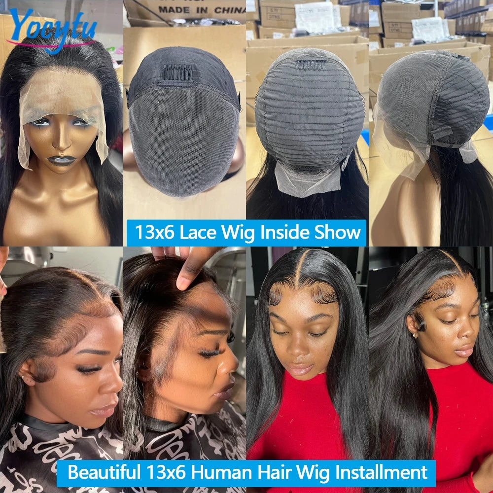 Perruque Lace Front 28/30 pouces en cheveux humains YOCYTU HD, perruque Lace Front 13x6 en cheveux humains péruviens, livraison en 3 jours en France