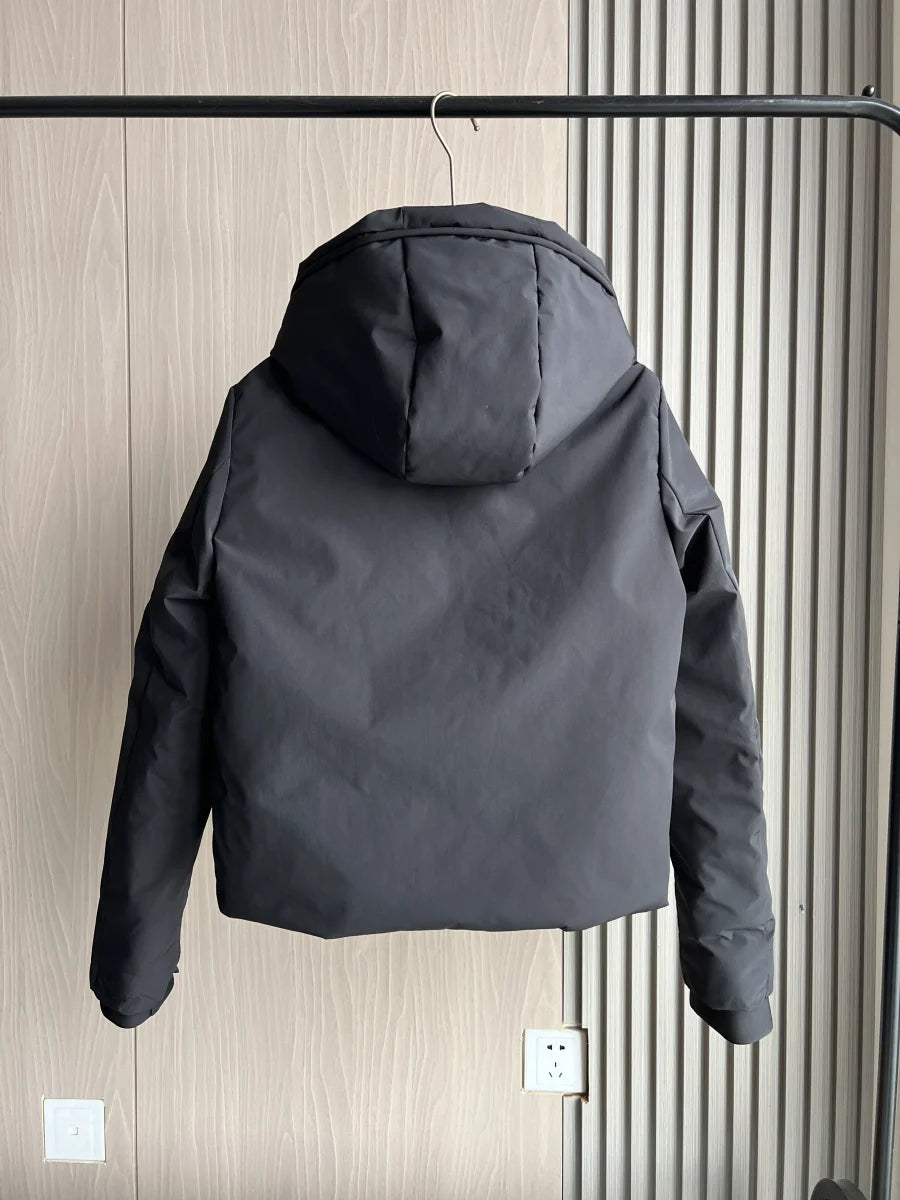 ETJ Automne/Hiver 2025 Nouvelle veste courte femme en coton épais chaud et imperméable à capuche, imitation coupe-vent, manteau d'extérieur 4749703