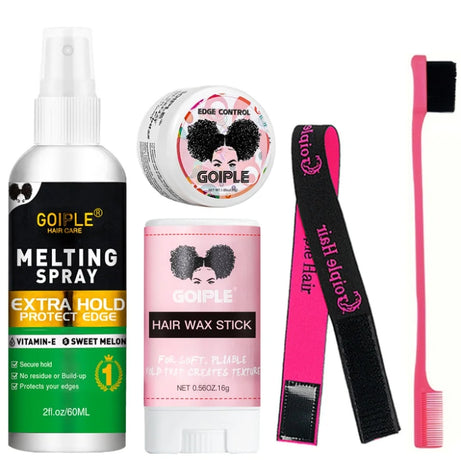 Kit de petite taille GOIPLE pour débutants : cire de finition longue tenue, gel fixateur et colle pour perruques en dentelle.