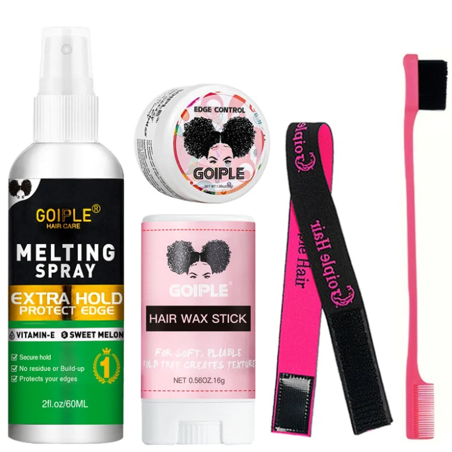 Kit de petite taille GOIPLE pour débutants : cire de finition longue tenue, gel fixateur et colle pour perruques en dentelle.