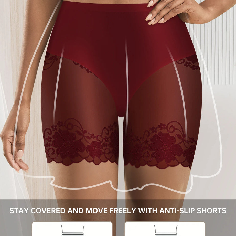 Lot de 2 culottes shorty transparentes pour femmes - Confortables, taille mi-haute, respirantes, ne roulent pas, idéales pour les soirées en amoureux et au quotidien