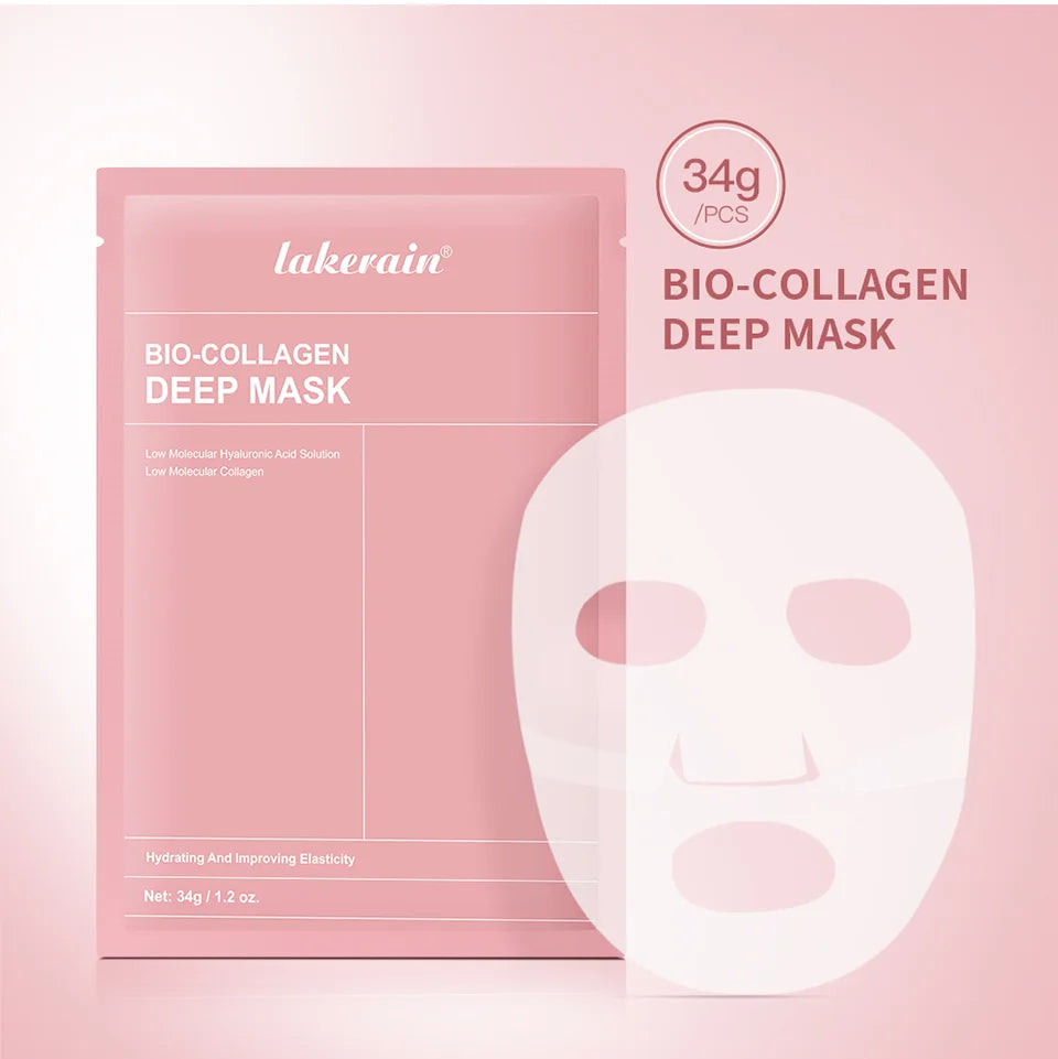 Masque Bio-Collagen Real Deep, supplément de collagène, masque hydrogel hydratant de nuit, améliore l'élasticité, minimise les pores et raffermit