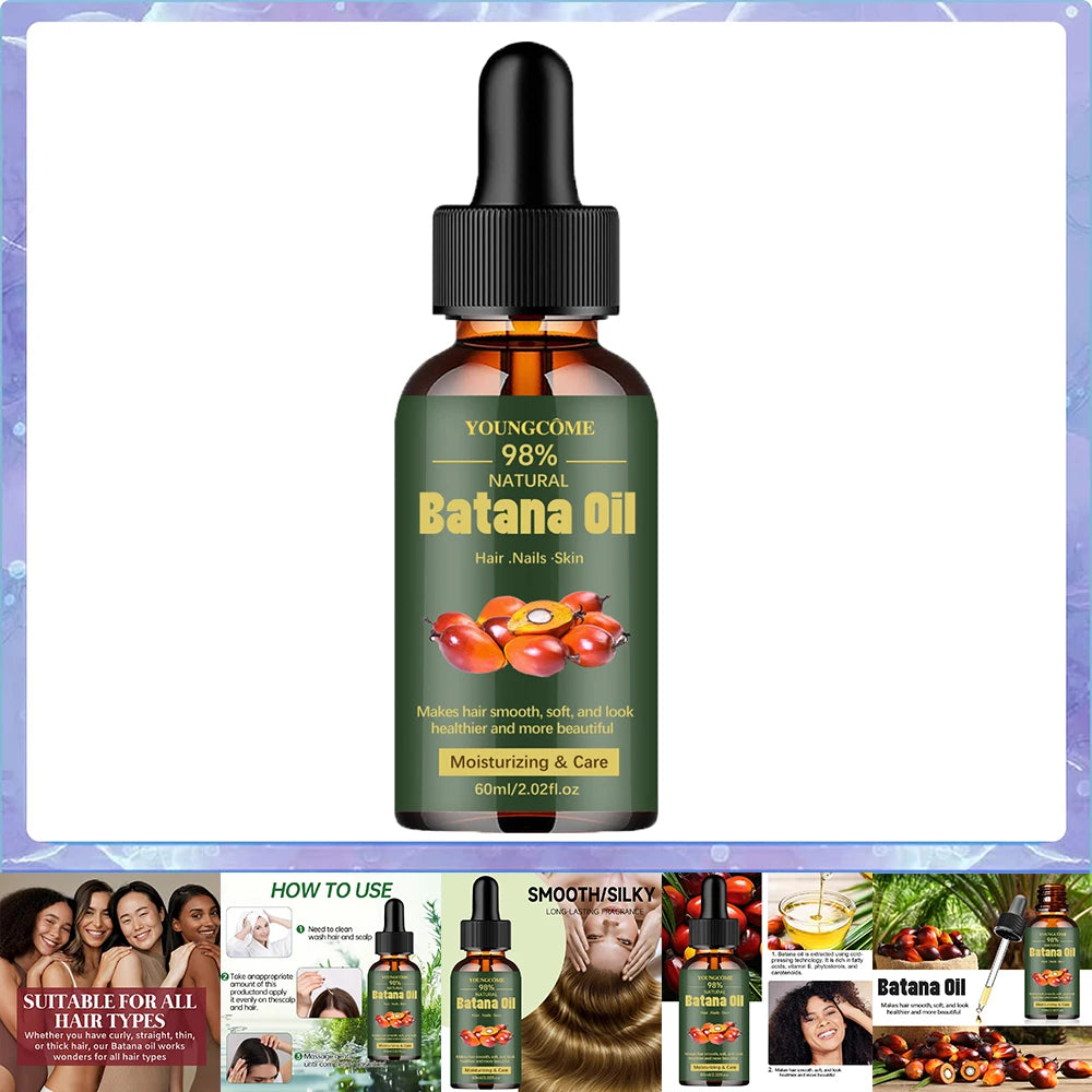Huile de batana naturelle pour la croissance des cheveux. Huile de batana pure. Apporte brillance et force aux cheveux. Pour femmes. Prévient la chute des cheveux. Élimine les pointes fourchues. 1/3 pièces.