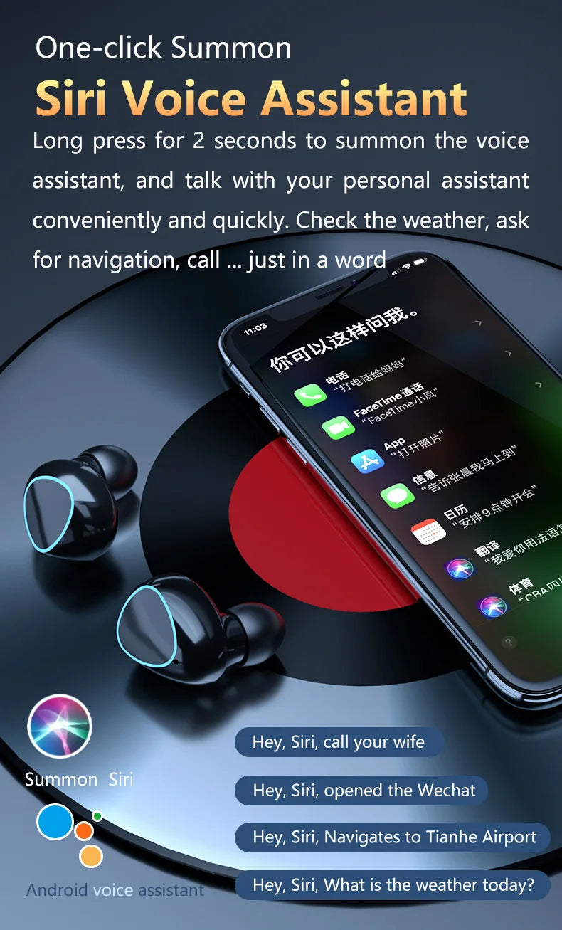 Nouveauté : Écouteurs sans fil M10, son parfait et haute qualité, idéaux pour le sport, les jeux et la musique. Écouteurs Bluetooth avec batterie externe.