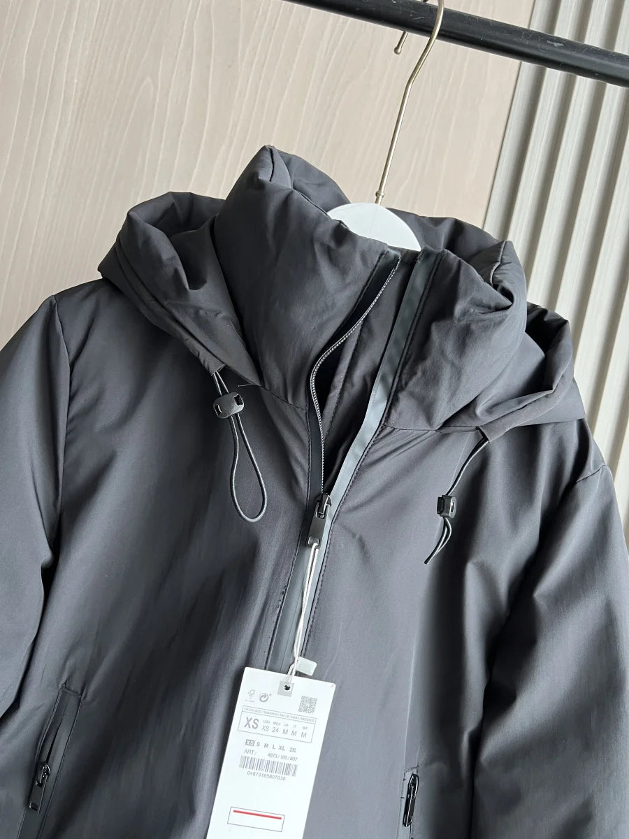 ETJ Automne/Hiver 2025 Nouvelle veste courte femme en coton épais chaud et imperméable à capuche, imitation coupe-vent, manteau d'extérieur 4749703