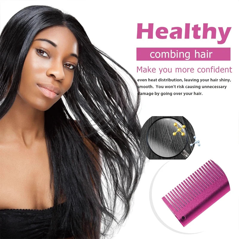 GOIPLE Peigne chauffant électrique, lisseur, fer à friser, brosse à friser, outils de coiffage pour le soin des cheveux, kit de coiffage pour perruques en dentelle