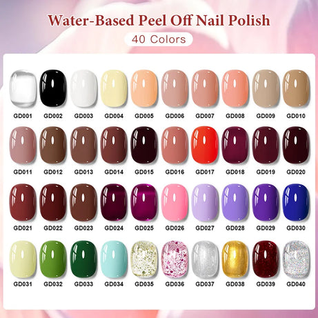 15ml Water-Based Nail Polish 40 Colors Long Lasting Quick Drying No Need of Lamp to Cure Nail Supplies Vernis for Nails Manicure