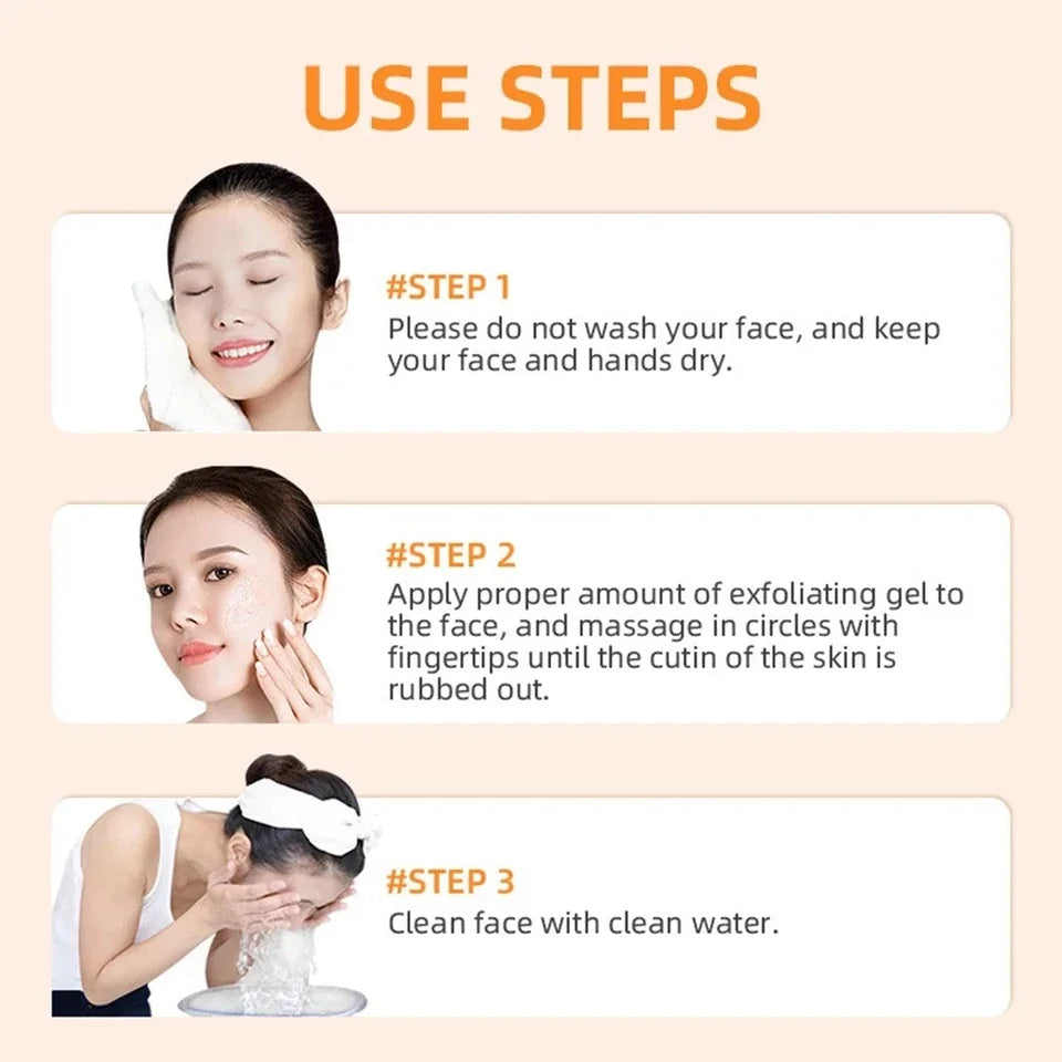 Gel exfoliant à l'orange 50 g, exfoliant, élimine les cellules mortes, nettoie en profondeur, longue durée, hydrate, purifie les pores, convient pour le corps entier
