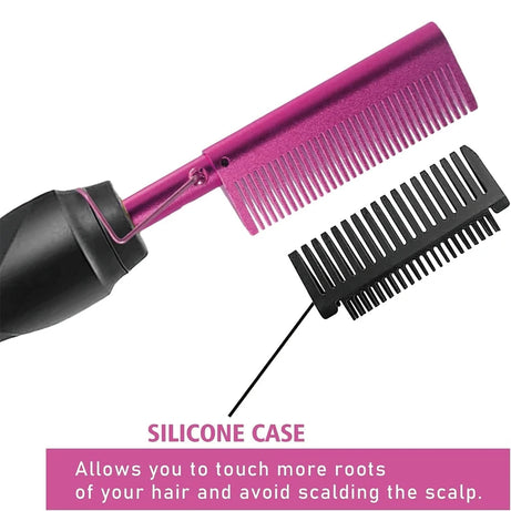 GOIPLE Peigne chauffant électrique, lisseur, fer à friser, brosse à friser, outils de coiffage pour le soin des cheveux, kit de coiffage pour perruques en dentelle