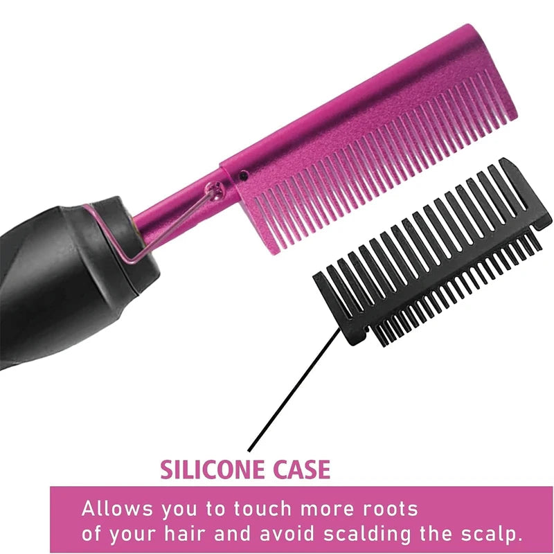 GOIPLE Peigne chauffant électrique, lisseur, fer à friser, brosse à friser, outils de coiffage pour le soin des cheveux, kit de coiffage pour perruques en dentelle