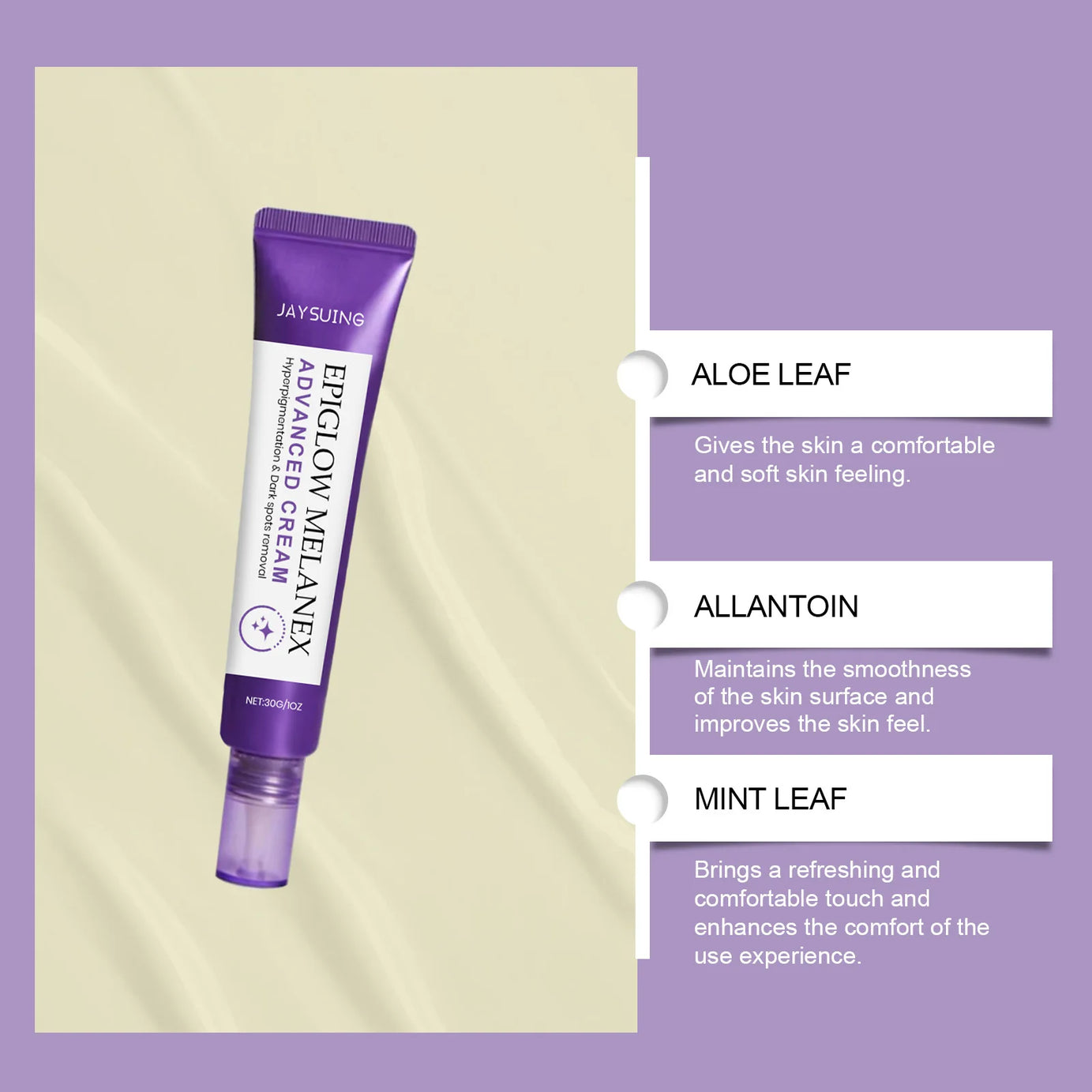 Subtle Glow Velvet Cream Creates a soft-focus effect that visually evens skin tone for a silky, polished appearance