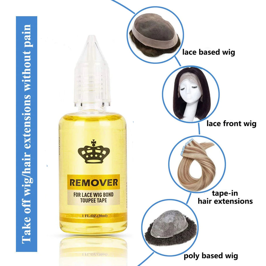 Colle imperméable pour perruques à lace front, 38 ml, colle liquide adhésive pour cheveux, bâtonnet de cire pour perruque, spray colorant pour dentelle, bande élastique fondante